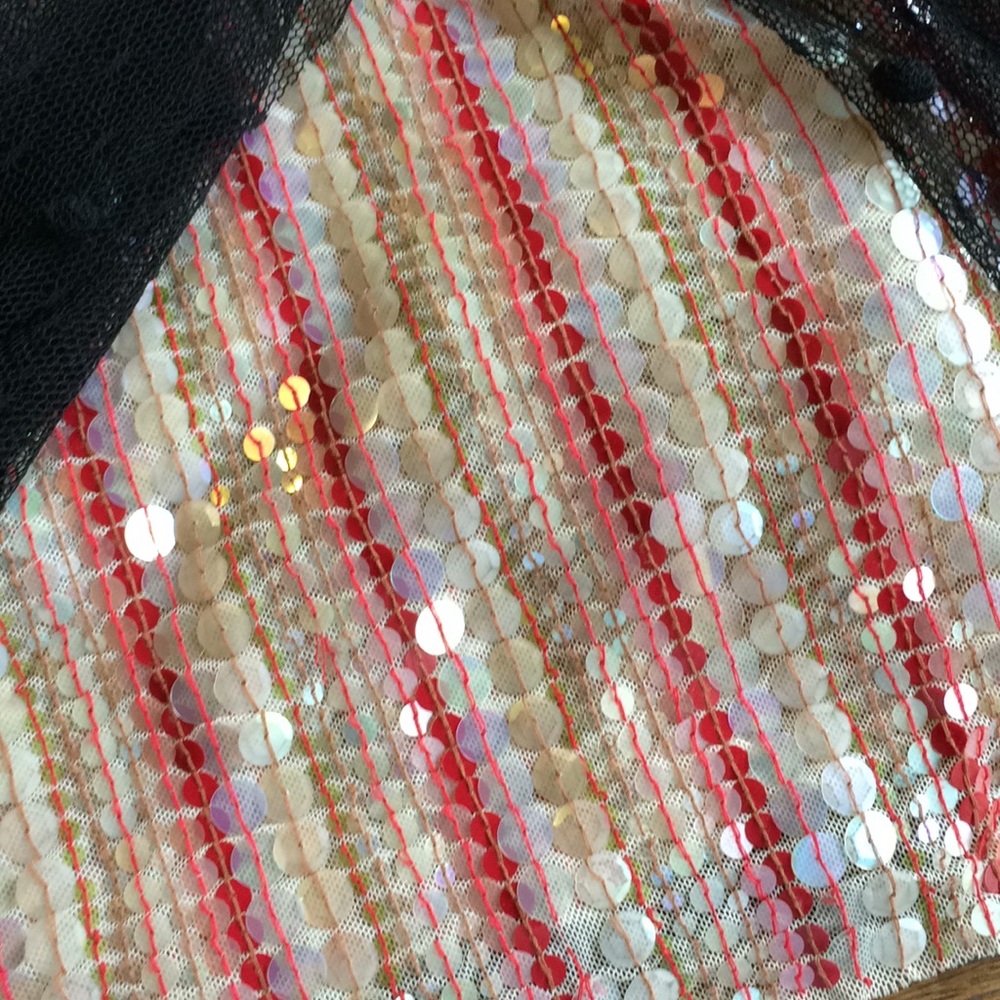 Designer Jorando Sequins W/ Mesh Overlay Dress - image 7